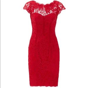 Red Lace Corset Waist Dress